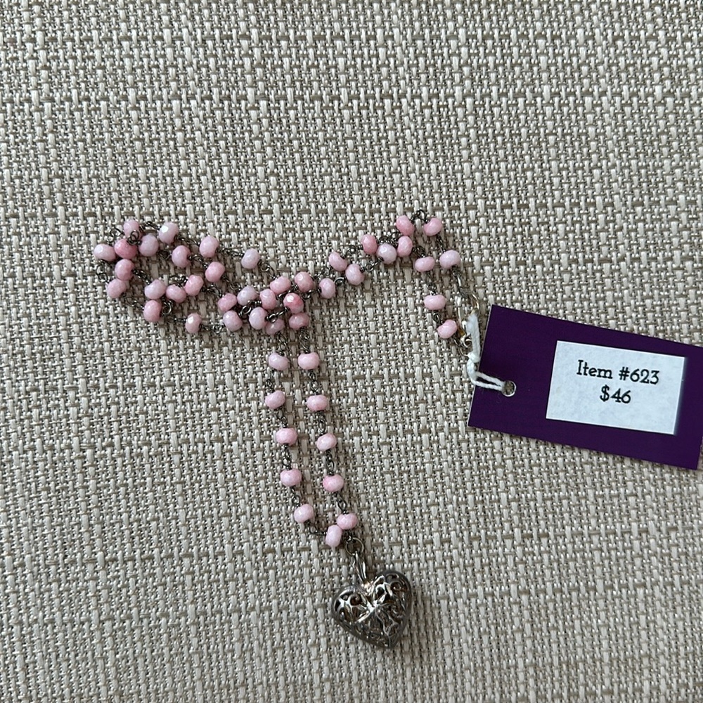 Unique Vintage Beaded Necklace #623 Handmade by Violette Grace
